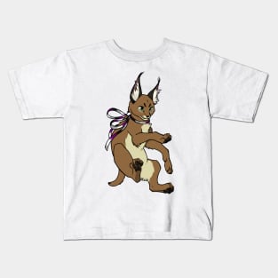 Asexual Pride Caracal (Ace Floppa) Kids T-Shirt